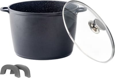 Cheffinger Soeppan - Diepe Braadpan - Marmeren Coating - 24 cm - Zwart