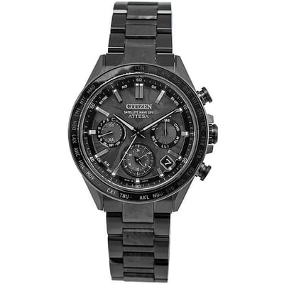 CITIZEN 100 meter waterdicht Kwarts super titanium band 44,55 mm unisex zwart wijzerplaat CC4067-66E zwart
