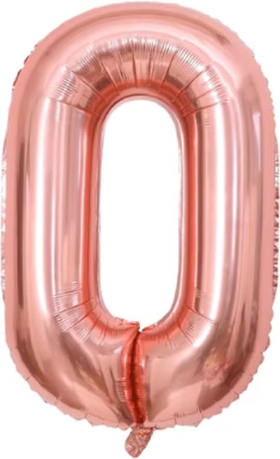 Jumada's - Feestelijk - Cijferballon - Folieballon - 70cm - Rose Goud - 0