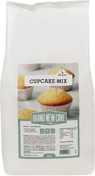 BrandNewCake® Cupcake-mix 4kg - Bakmix - Mix voor Cupcakes