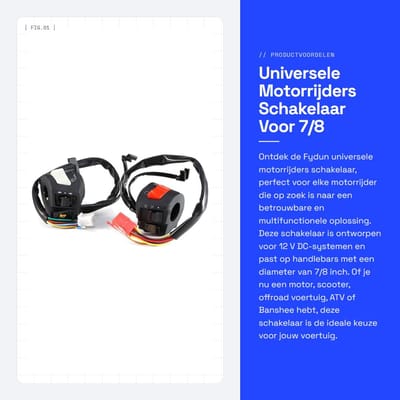 Dailygoods - Universele Motorrijders Schakelaar - Voor 7/8 Inch Handlebars - Links en Rechts - Betrouwbaar - Voor Motorfietsen - Eenvoudige Installati...
