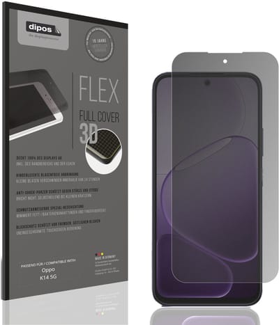 dipos FLEX – Matte Privacy Screenprotector geschikt voor Oppo K14 5G | Volledige Schermbescherming | Case-Friendly