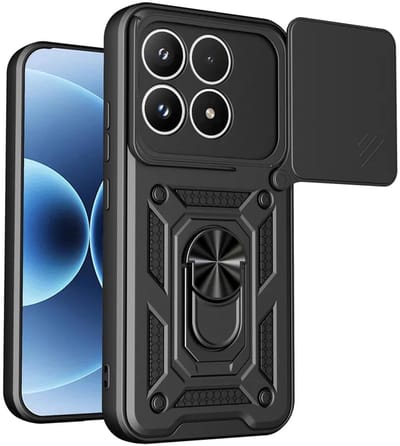MobyDefend Hoesje - Geschikt voor Xiaomi 17 - Pantsercase Met Draaibare Ring - Zwart