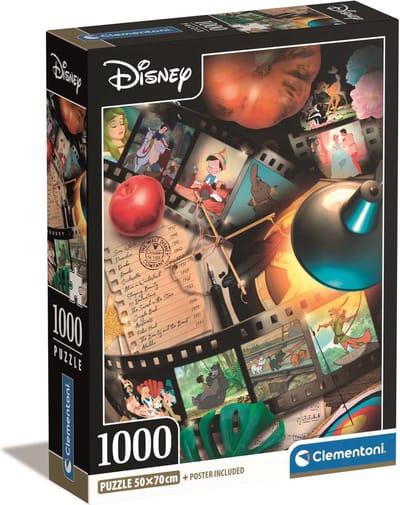 Clementoni - Puzzel - 1000 Stukjes - Disney Movie Classics - met poster - vanaf 14 jaar