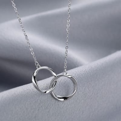 Collier Cercle Irrégulier en Argent Sterling 925 Collier Chaîne Clavicule Simple pour Femme Bijoux Quotidien argenté