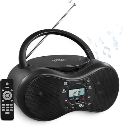 Draagbare CD Speler - Boombox Radio - Muziek Luisteren - Bluetooth en USB - 26 x 23.8 x 13.7 cm