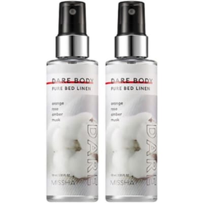 MISSHA Dare Body Mist Pure Beddengoed 105ml x 2 stuks – Schone Katoen Geur Langdurige Body Mist Spray Set