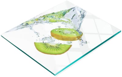 Multifunctionele decoratieve glazen snijplank voor in de keuken, kiwi-watermotief, 60x52 cm