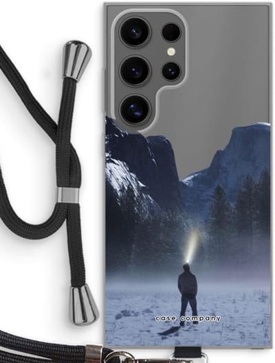 Case Company® - Hoesje met koord geschikt voor Samsung Galaxy S24 Ultra hoesje met Koord - Wanderlust - Telefoonhoesje met Zwart Koord - Bescherming aan alle Kanten en Over de Schermrand