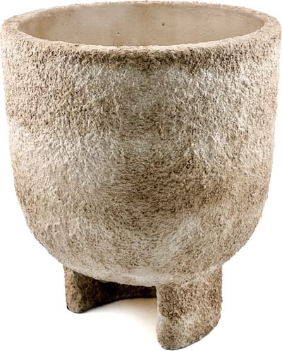 HomeBound by KY | Aardewerk bloempotje beige | plantenbak voor binnen | 14x14x16,5cm