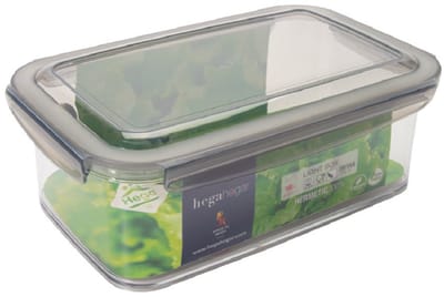 Hega Hogar Vershoudbakjes - transparant/grijs - 1,9 liter - 24 x 15 x 8 cm- plastic - bewaarbakje - Tudela - Voedsel bewaar bakjes - Diepvriesbakjes