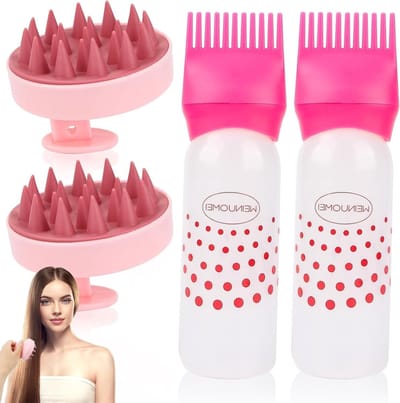 Professionele Haarverf Applicator Fles met Borstel en Kam voor Haarolie en Hoofdmassage