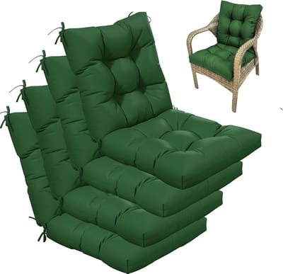Tuinstoelkussens Set - Zitkussens - Buiten Zitten - Waterdichte Stof - 4 Stuks - Groen