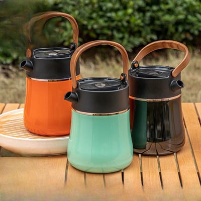 1200m Theepot Draagbaar Temperatuurgevoelig Huishoudelijk Oude Witte Thee Isolatie Theepot Grote Capaciteit L316 Roestvrijstalen Ketel 1.2L groen