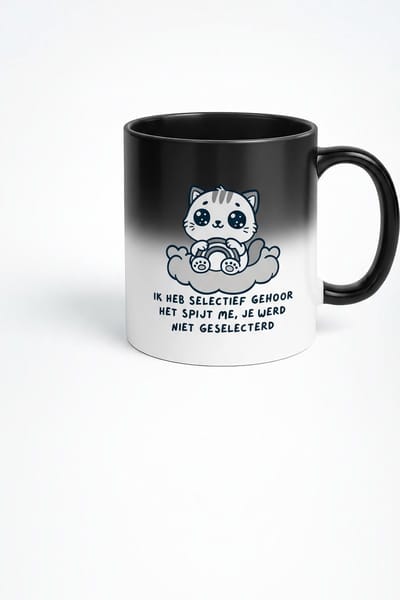 Grappige Magic Mug - Selectief Gehoor - Gepersonaliseerde Koffiemok Cadeau