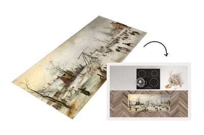 Keukenloper - Loper keuken - Ice scene - schilderij van Hendrick Avercamp - 120x50 cm - Keukenloper vinyl