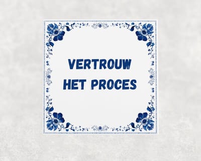 Spreuk tegel 15x15 cm Vertrouw het proces