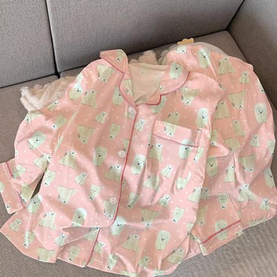 Damespyjama's  Schattige Kawaii Casual Nachtkleding  Nieuwe Herfst Winter Huiskleding L roze