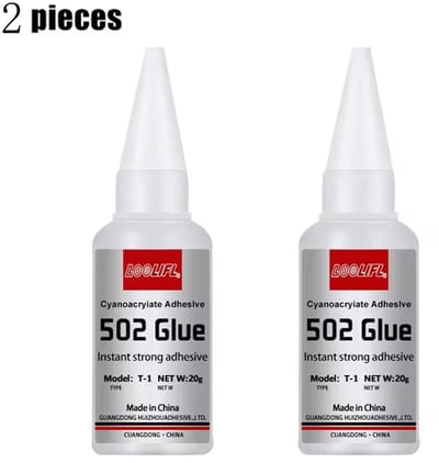 Super glue - Superlijm - voor leer, rubber, metaal, sterke kleefkracht, Kunststof- 20 ml *2 stukje