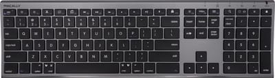 Macally ACEBTKEYSG Ultra dun Bluetooth draadloos toetsenbord - US Engels (QWERTY) layout - Spacegray