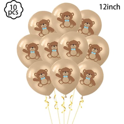 Coffee Brown Teddy Bear Balloon Number Heart Balloon set kid Birthday Party Decoration Baby Shower wedding Valentine's Day decor