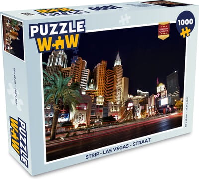 Puzzel Strip - Las Vegas - Straat - Legpuzzel - Puzzel 1000 stukjes volwassenen