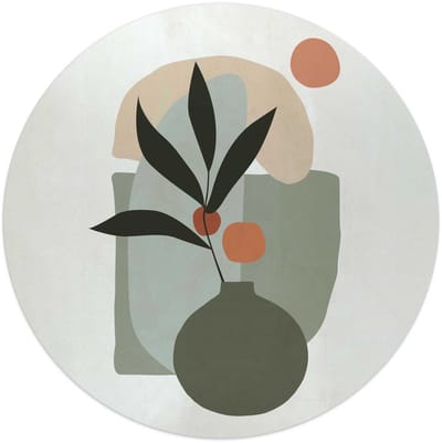 Glasschilderij Vaas met bloemen - Ø 50 - Glas - REINDERS