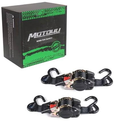 Retractable Rattling Strap-Down Belts voor Motorboot en Trailer - 1" x 6" - Dubbele S-Haken - 500lbs Capaciteit