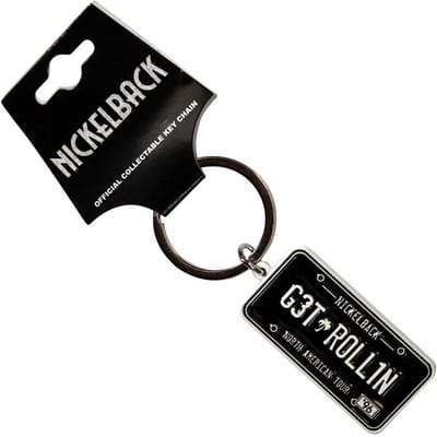 Nickelback Kentekenplaat Sleutelhanger One Size wit/zwart