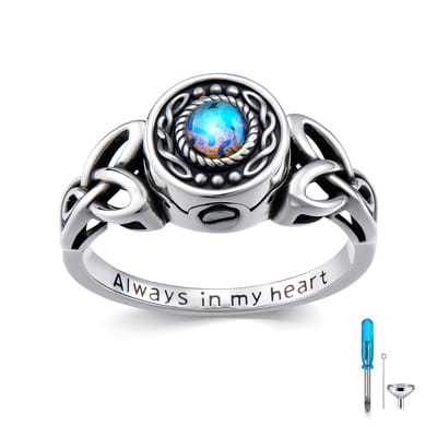 Luxe Asring – 925 Zilver - Handgemaakte Urn Ring / Crematie Ring – Urn - Gedenksieraad voor As van Overledene of Dierbare – Rouwsieraad / Memorial Ring - Herdenkingsring - 18.25 mm