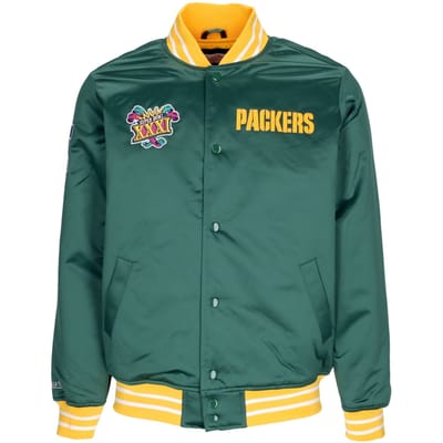 Herenbomberjack Nfl zwaargewicht satijnen jack Grepac originele teamkleuren