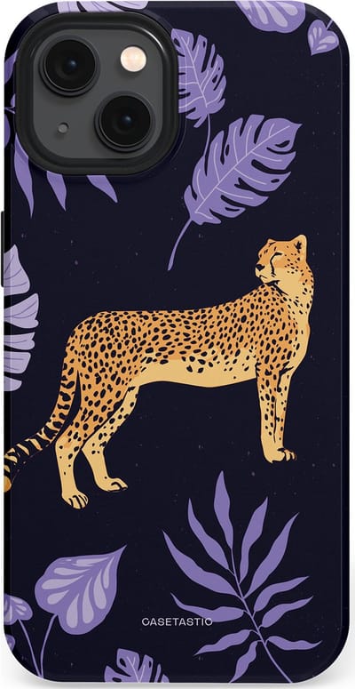 Casetastic Hoesje Geschikt voor Apple iPhone 13 Magsafe - Stijlvolle Beschermende Duo-layer Case - Cheetah snelheid