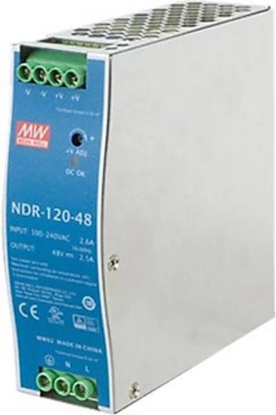 Mean Well NDR-120-48 DIN-rail netvoeding 48 V/DC 2.5 A 120 W Aantal uitgangen: 1 x Inhoud: 1 stuk(s)