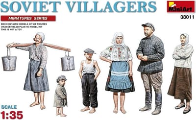Miniart - Soviet Villagers (Min38011) - modelbouwsets, hobbybouwspeelgoed voor kinderen, modelverf en accessoires