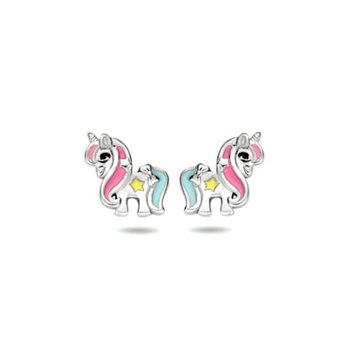 Zilver Gerhodineerd Oorknoppen Eenhoorn 1337277