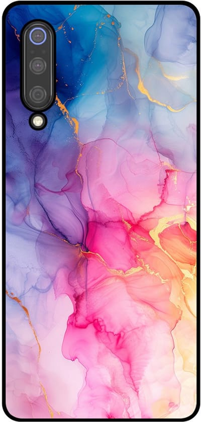 Smartphonica Telefoonhoesje Geschikt voor Xiaomi Mi 9 met marmer opdruk - TPU backcover case marble design - Regenboog geschikt voor Xiaomi Mi 9