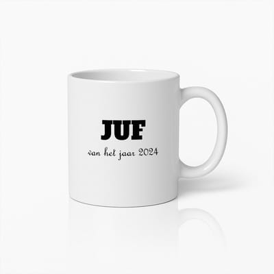 Koffiemok Leraar van het Jaar 2024 - 'JUF van het jaar 2024' – Perfect Cadeau Keramische Beker voor Leraren