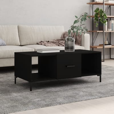 vidaXL - Salontafel - 102x50x40 - cm - bewerkt - hout - zwart