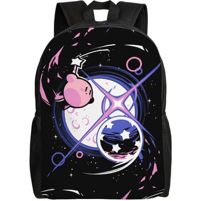 K-Kirbys Rugzak voor Dames Heren College School Studenten Boekentas Past op 15 Inch Laptop Cartoon Tassen One Size