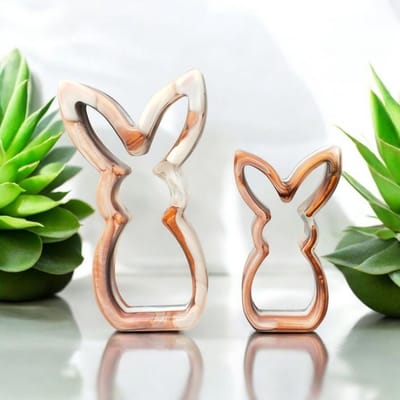 Resin Art JR: Decoratieve Paashazen / Paas decoratie (set van 2 st.)