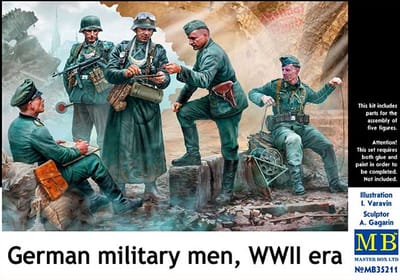Master Box Modelbouwpakket Militaire voertuigen - 35211 German Military Men WWII - 5 Figures Plastic - 1:35 - Modelbouw