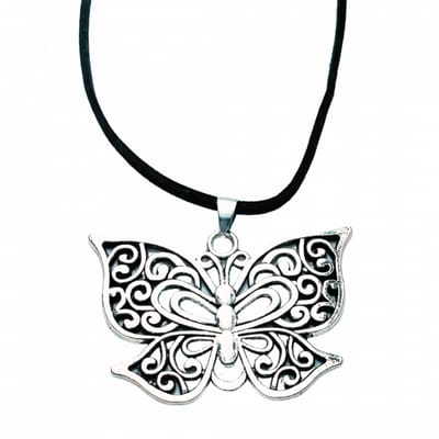 Ketting Vlinder zilverkleur verstelbaar koordketting - Charme Bijoux