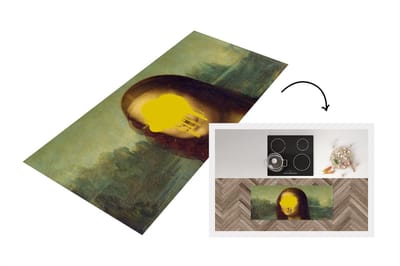 Keukenloper - Loper keuken - Mona Lisa - Da Vinci - Geel - 120x50 cm - Keukenloper vinyl