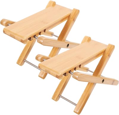 Toiletkruk - Voetenbankje Hurken - Comfortabel Zitten - Opvouwbaar Bamboe - 24x14 cm - Niet gespecificeerd