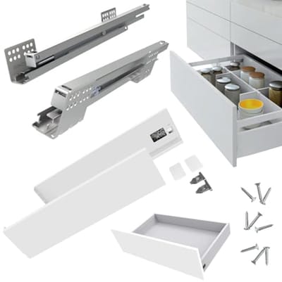 Schuifladenset Volledig Uittrekbaar voor Slaapkamer, Badkamer, Keuken en Kantoor - Slank Ontwerp, Draagkracht 40 kg