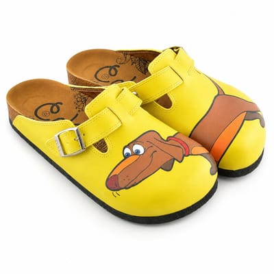GOBY Doggy Dog Clogs - Slippers - Klompen - Hoge Kwaliteit - Handmade - Hondenprint - Maat 39