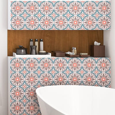Zelfklevende tegelmuurstickers voor keuken en badkamer - 60 CATIA Azulejos tegelstickers - 60 stickers 20x20cm