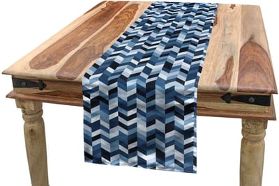 ABAKUHAUS Leisteenblauw – Tafelloper 40x180 cm – Machinewasbaar