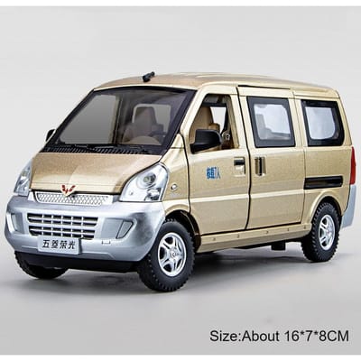1:24 Schaal Wuling Rongguang Automodel Speelgoed Metaal Diecast Bestelwagen Terugtrek Geluid Licht Barbecue Vrachtwagen Modellen Jongens Sieraden Cadeaus