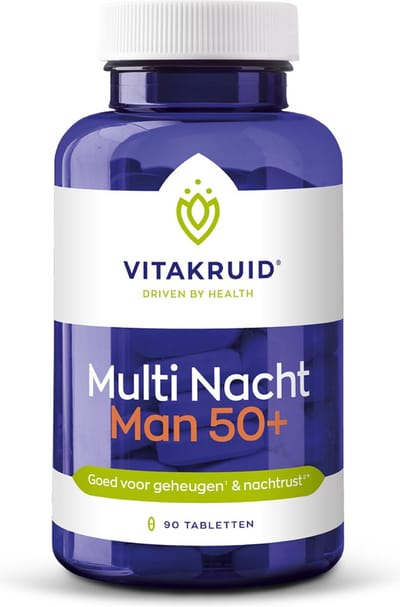 Vitakruid Multi Nacht Man 50+ 100% Vegan 90 Tabletten